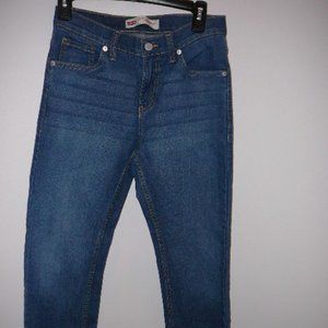 Women's Levi Strauss Levis 502 Regular Taper Med Wash Blue Jeans-Size 27x27